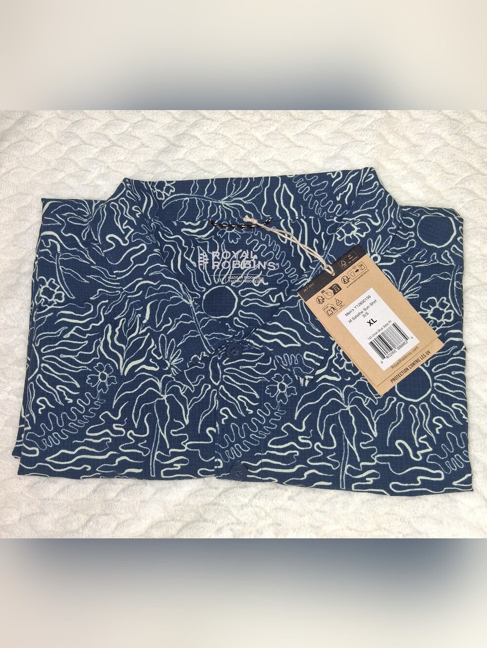 Royal Robbins Men's Salathe Sun Shirt Short Sleeve Button Down Orion Blue XL - Picture 6 of 6